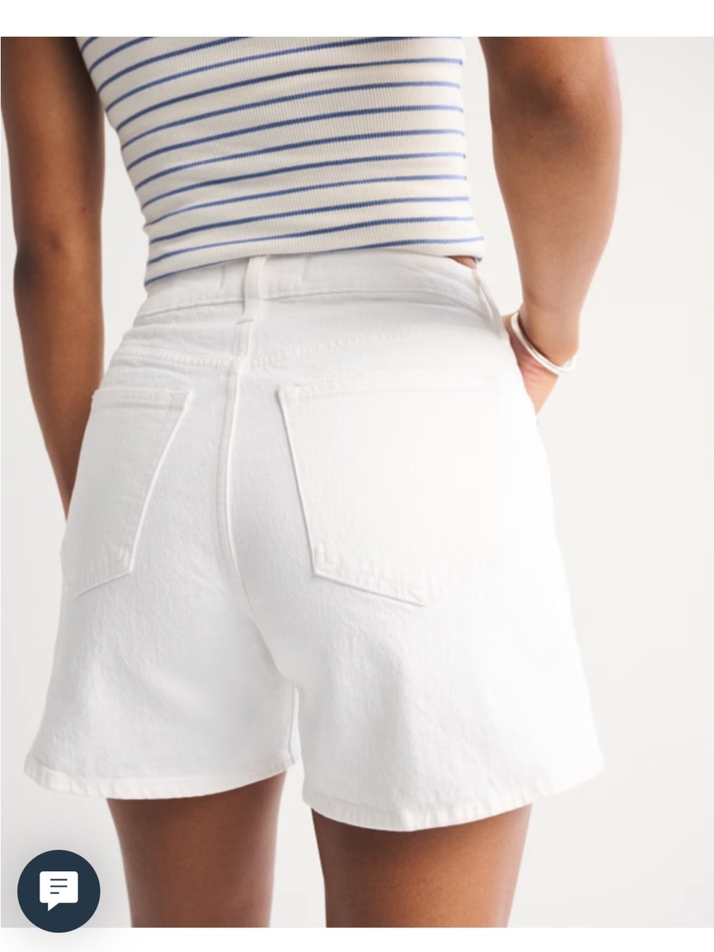 Abercrombie & Fitch White High-Rise Denim Shorts